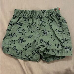 Carter's Green Dinosaur Print Shorts Elastic Waist